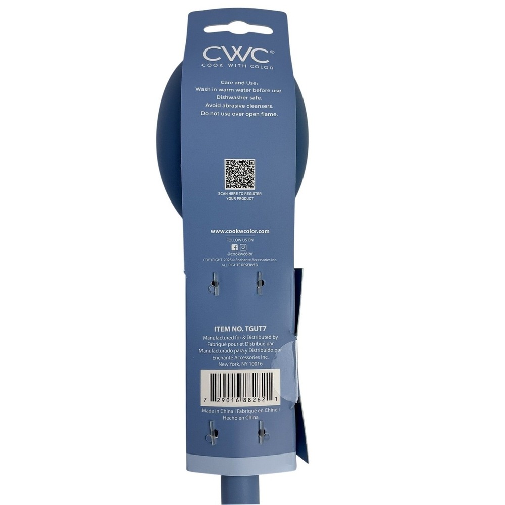 CWC Cook With Color Silicone Spoon Blue BPA Free Heat Resistant Kitchen Utensil - Picture 5 of 6